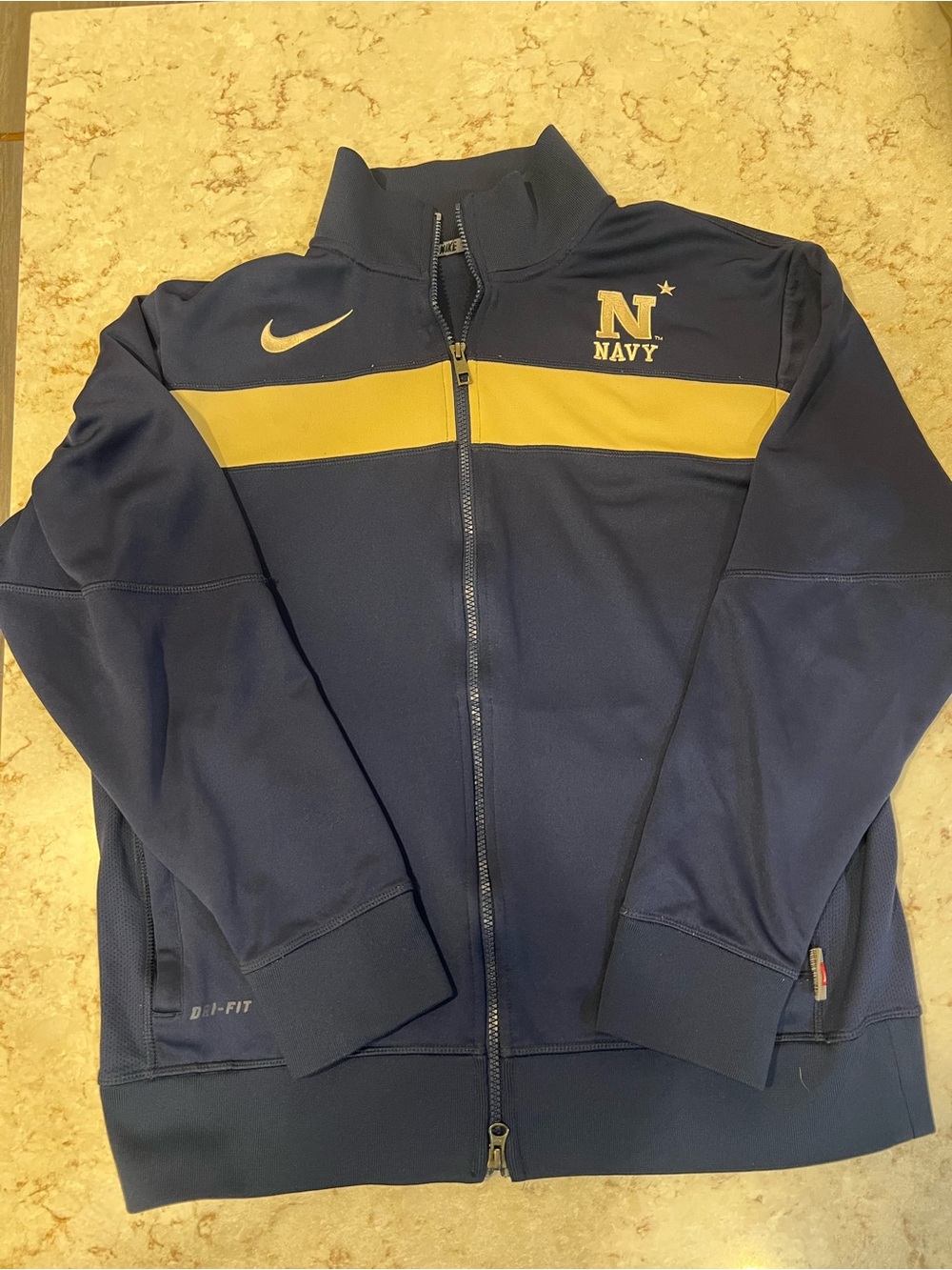 Nike Navy & Gold Full-Zip Dri-FIT Track Jacket - Navy/Gold
